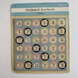 Colorbök acid free foil chipboard punchouts 36 pieces  vintage stock scrapbook